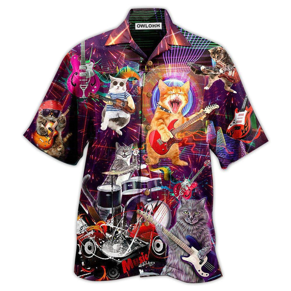 Hawaiian Shirt / Adults / S Cat Rocker Funny Style - Hawaiian Shirt - Owls Matrix LTD