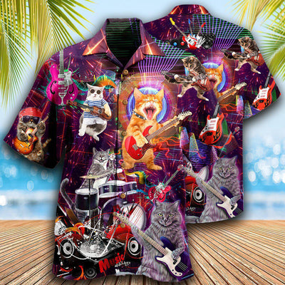 Cat Rocker Funny Style - Hawaiian Shirt - Owls Matrix LTD