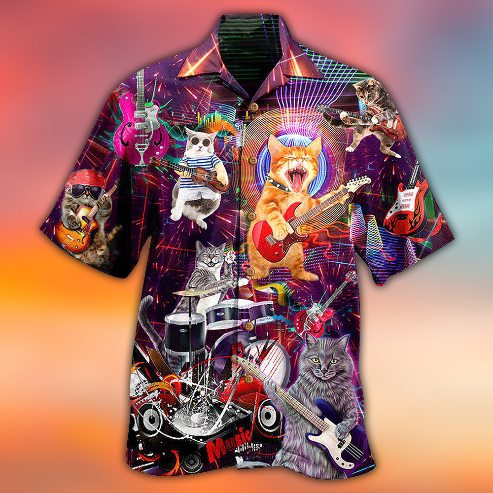 Cat Rocker Funny Style - Hawaiian Shirt - Owls Matrix LTD
