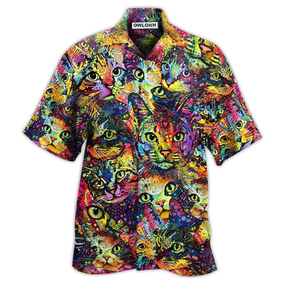 Hawaiian Shirt / Adults / S Cat Smile Colorfull - Hawaiian Shirt - Owls Matrix LTD