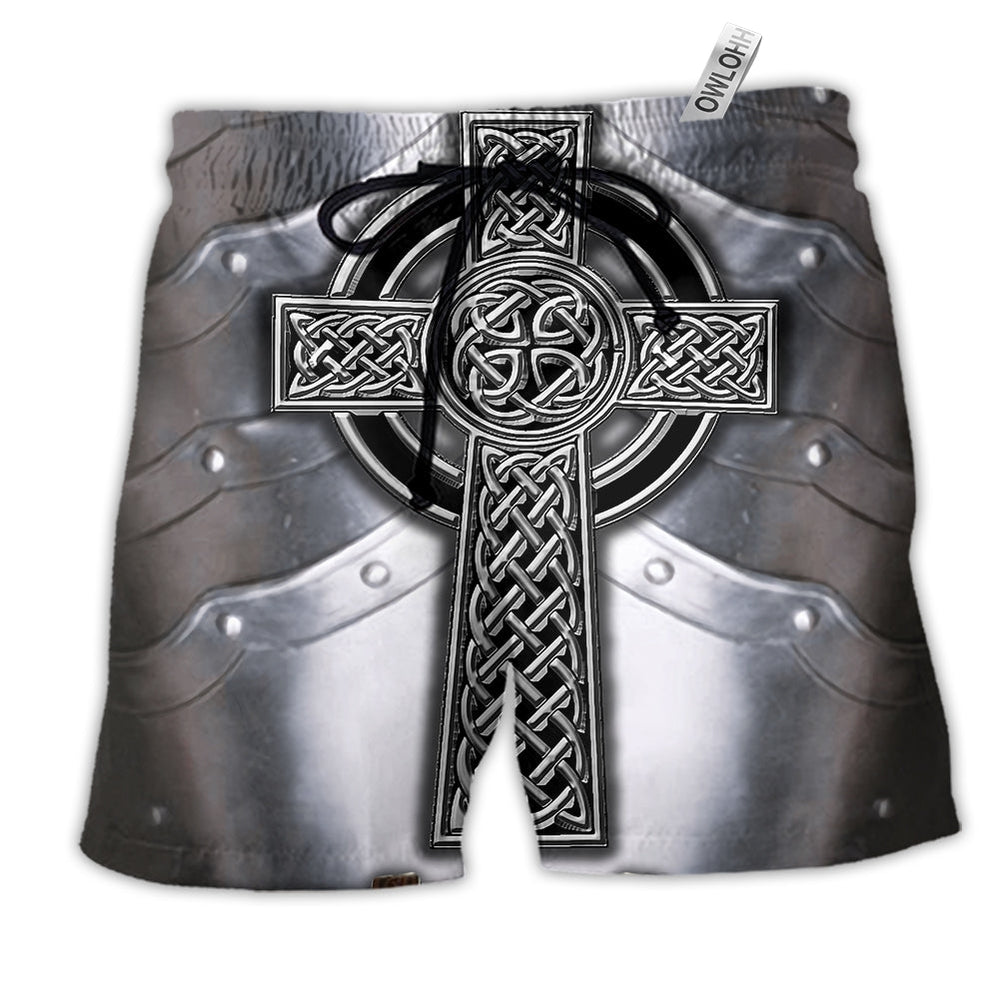 Beach Short / Adults / S Celtic armor metal irish Cool Style - Beach Short - Owls Matrix LTD