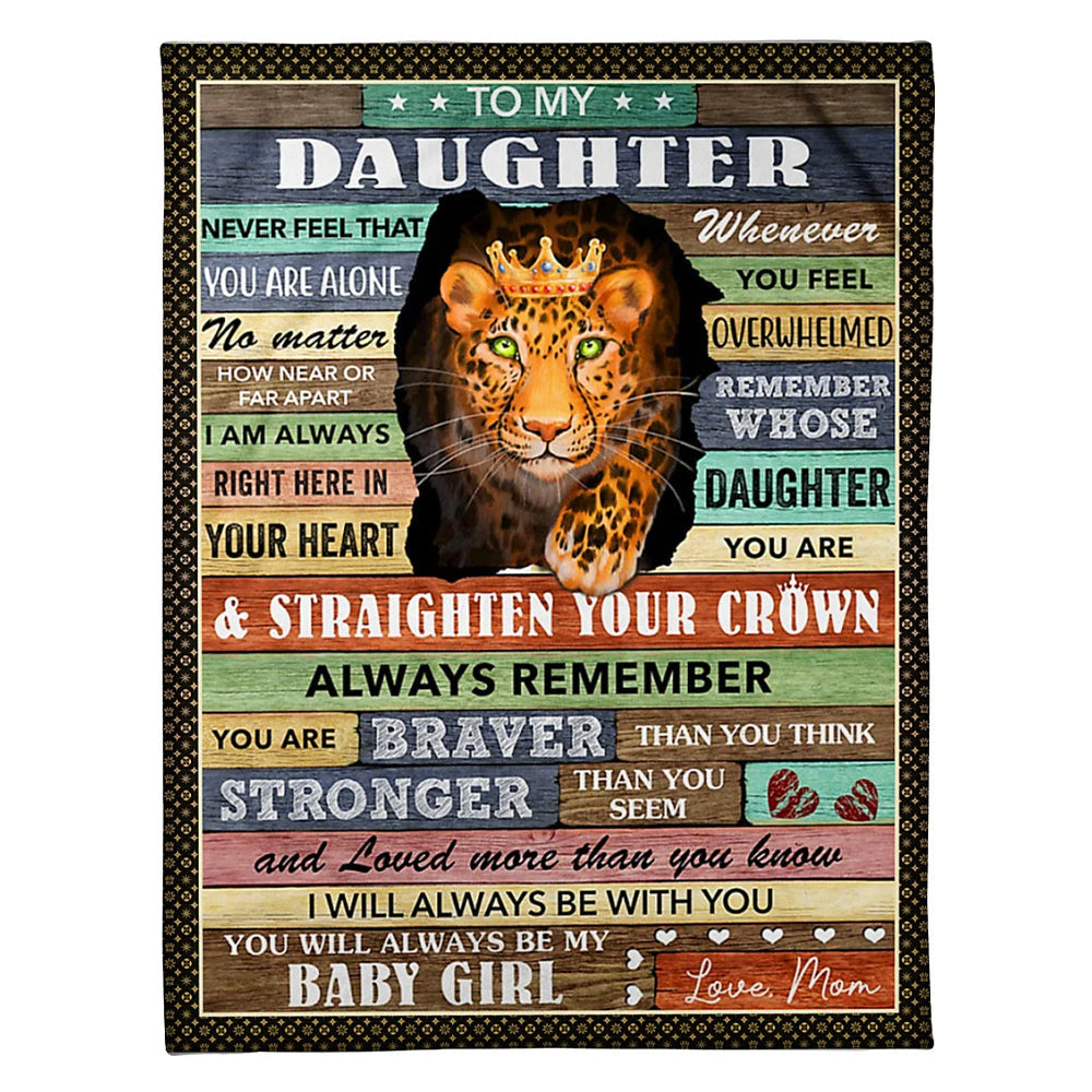 50" x 60" Cheetah Never Feel You Are Alone Panther Mom To Daughter - Flannel Blanket - Owls Matrix LTD