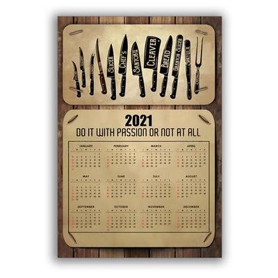 12x18 Inch Chef Calendar 2021 - Vertical Poster - Owls Matrix LTD