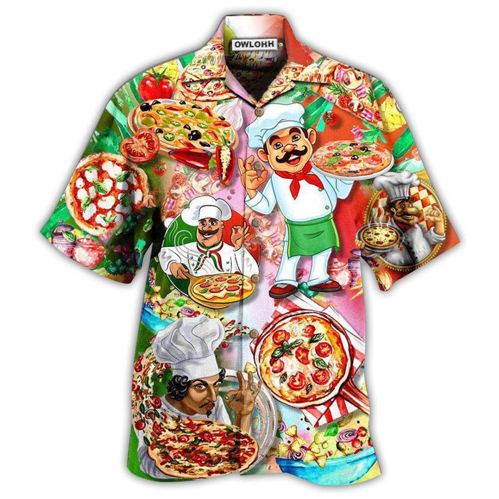 Hawaiian Shirt / Adults / S Chef Pizza A Slice A Day Keeps The Sad Away - Hawaiian Shirt - Owls Matrix LTD