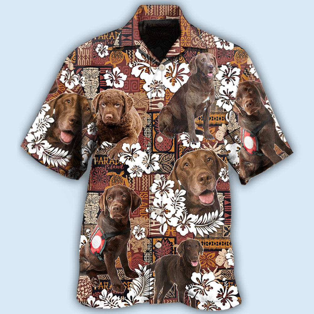 Chesapeake Bay Retriever Dog Tropical Floral Vintage - Hawaiian Shirt - Owls Matrix LTD