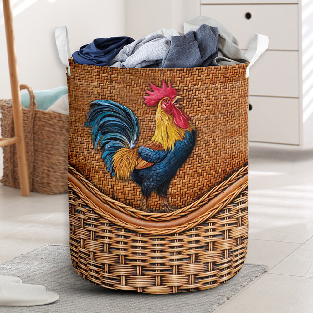 Chicken Rattan Teaxture - Laundry Basket - Owls Matrix LTD