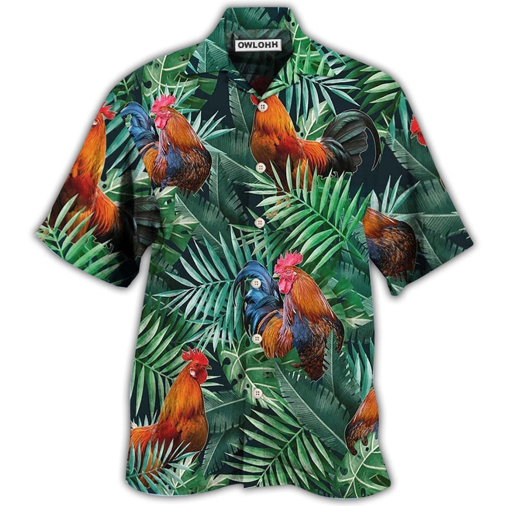 Hawaiian Shirt / Adults / S Chicken Rooster Tropical Summer Vibes - Hawaiian Shirt - Owls Matrix LTD
