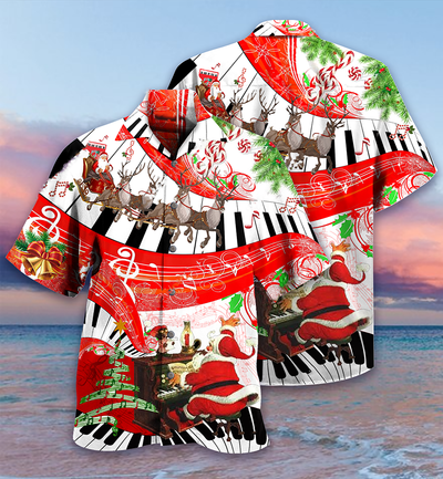 Piano Music Merry Christmas Love - Hawaiian Shirt - Owls Matrix LTD