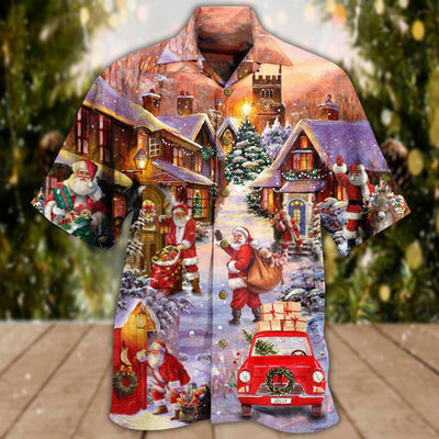Christmas Santa Is Delivering Love Christmas Street - Hawaiian Shirt - Owls Matrix LTD