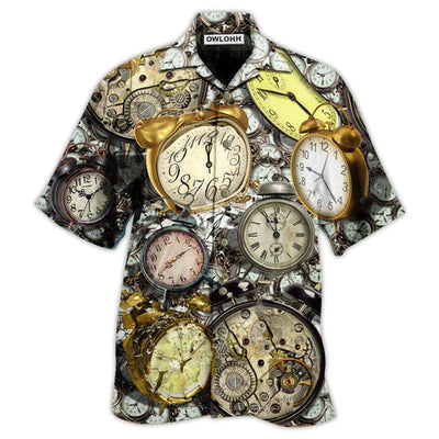 Hawaiian Shirt / Adults / S Clock Good Morning Ringing Classic Alarm - Hawaiian Shirt - Owls Matrix LTD