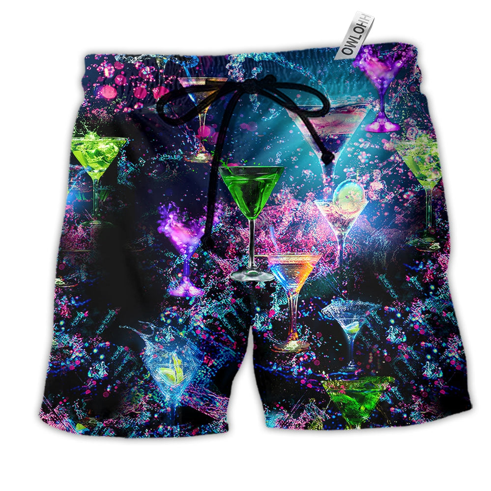 Beach Short / Adults / S Cocktail There's Always Time For A Cocktail Bright - Beach Short - Owls Matrix LTD