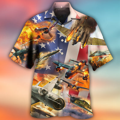 Combat Aircraft Independence Day - Hawaiian Shirt - Owls Matrix LTD