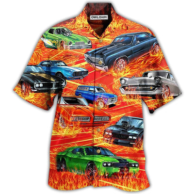 Hawaiian Shirt / Adults / S Car On Fire Cool - Hawaiian Shirt - Owls Matrix LTD
