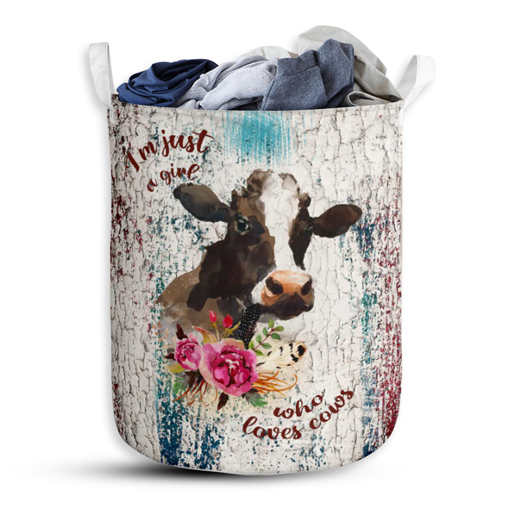Cow Grunge Wood - Laundry Basket - Owls Matrix LTD