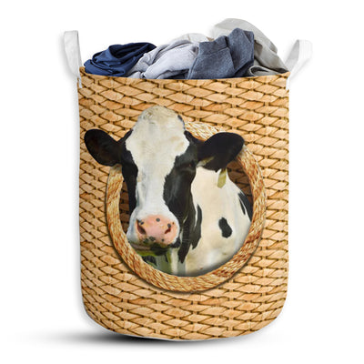 Cow Woven Basic Style - Laundry Basket - Owls Matrix LTD