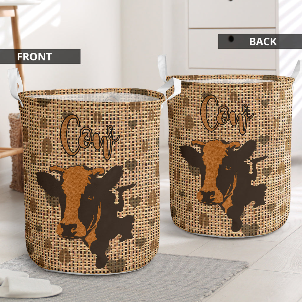 Cow Heart Brown - Laundry Basket - Owls Matrix LTD