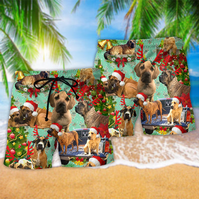 Cute Dogs Merry Christmas So Lovely - Beach Short - Owls Matrix LTD