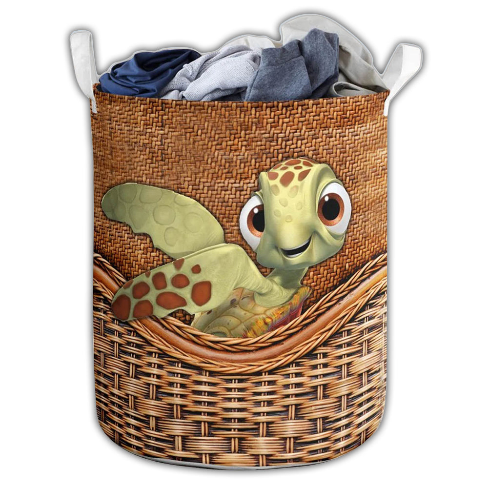 S: 17.72”x13.78” (45x35 cm) Turtle Cute Basic Style - Laundry Basket - Owls Matrix LTD