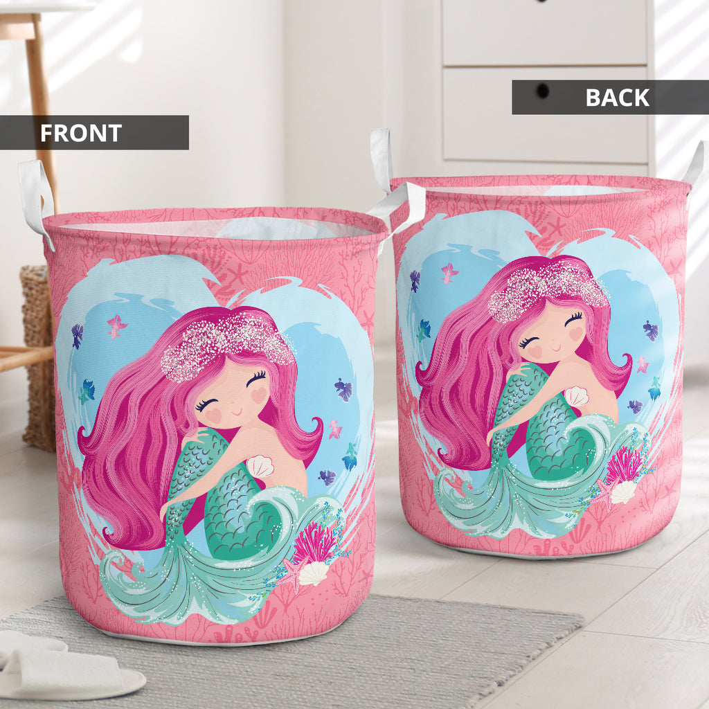 Mermaid Basic Love Style - Laundry Basket - Owls Matrix LTD