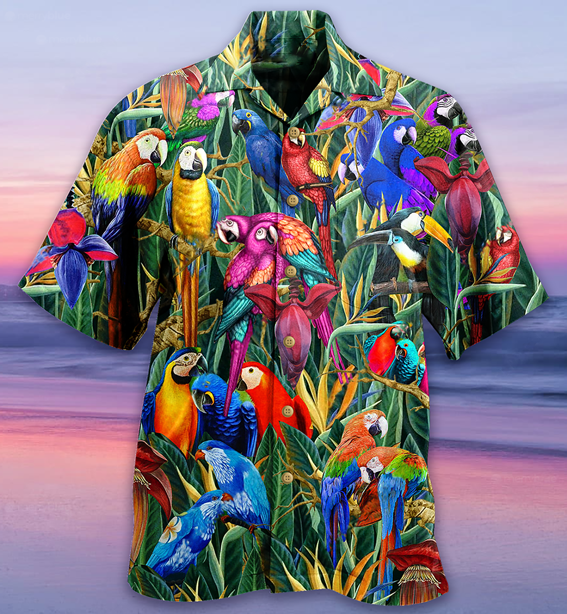 Parrot Amazing Tropical - Hawaiian Shirt - Owls Matrix LTD