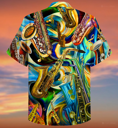 Saxophone Is My Second Language - Hawaiian Shirt - Owls Matrix LTD