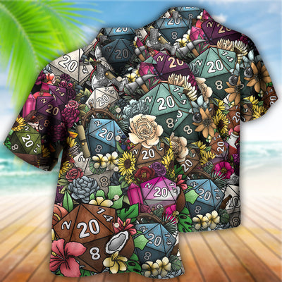 D20 Loves Flowers - Hawaiian Shirt - Owls Matrix LTD