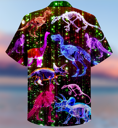 Dinosaur Neon The Sparkling X-Ray - Hawaiian Shirt - Owls Matrix LTD