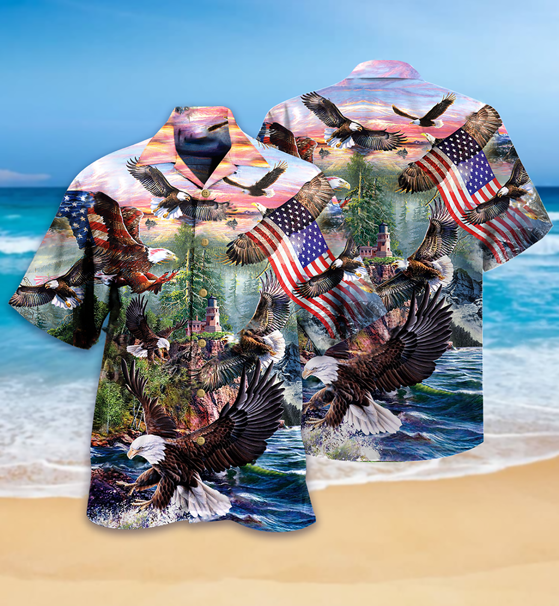 America Eagle Spirit Of America - Hawaiian Shirt - Owls Matrix LTD
