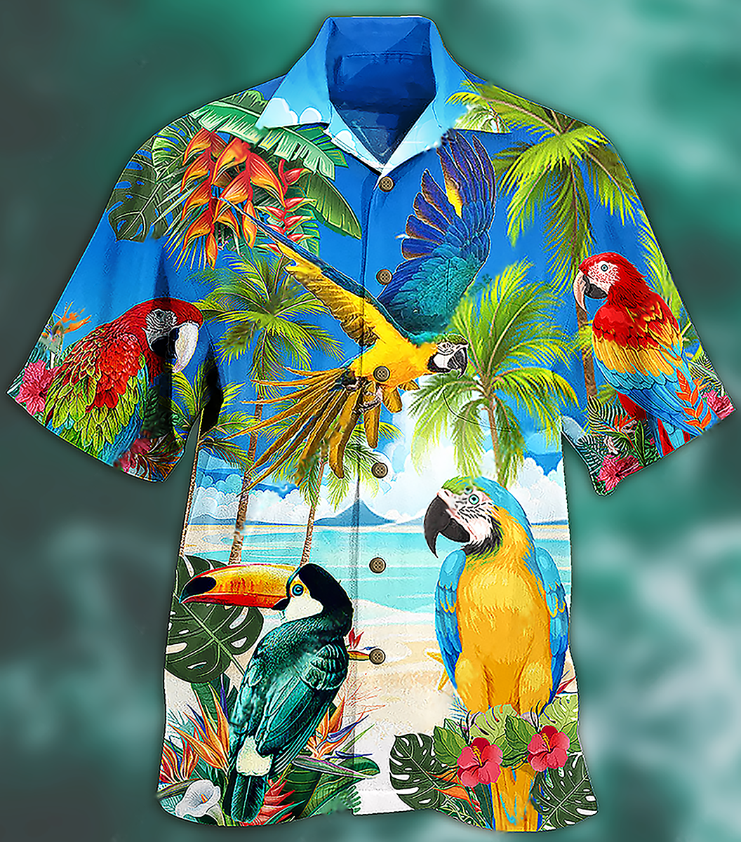 Parrot High By The Beach - Hawaiian Shirt - Owls Matrix LTD