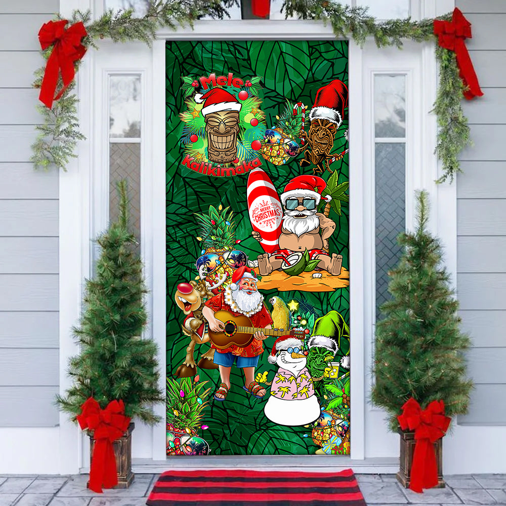Christmas Tiki Love Christmas Holiday - Door Cover - Owls Matrix LTD