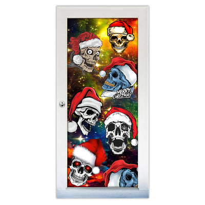 S (29.5''x78.7'') Skull Love Christmas Galaxy - Door Cover - Owls Matrix LTD