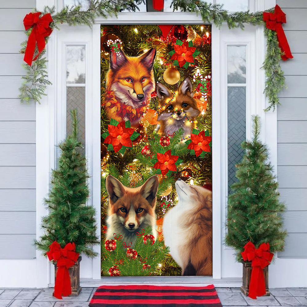Christmas Merry Christmas Foxmas - Door Cover - Owls Matrix LTD