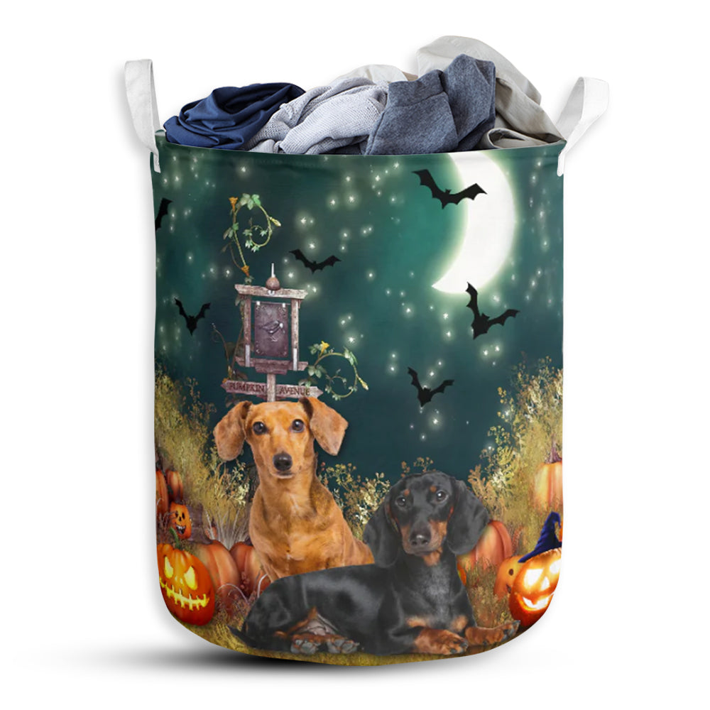 Dachshund Halloween Night So Cute - Laundry Basket - Owls Matrix LTD