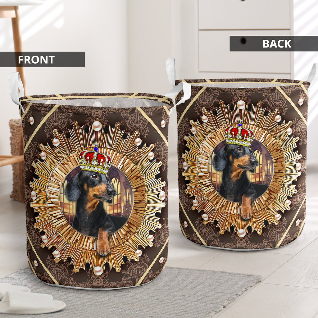 Dachshund Crown Royal - Laundry Basket - Owls Matrix LTD