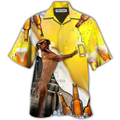 Hawaiian Shirt / Adults / S Beer Dachshund With Beer - Hawaiian shirt - Owls Matrix LTD
