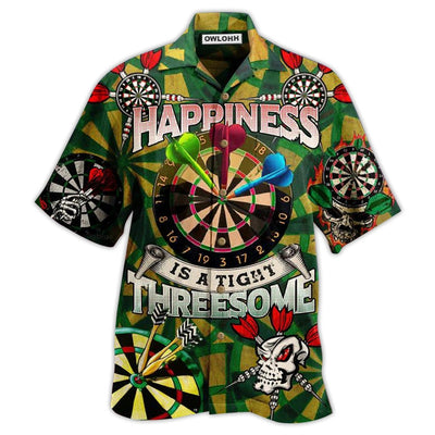 Hawaiian Shirt / Adults / S Darts Happiness Is A Tight Threesome Green Vintage - Hawaiian Shirt - Owls Matrix LTD