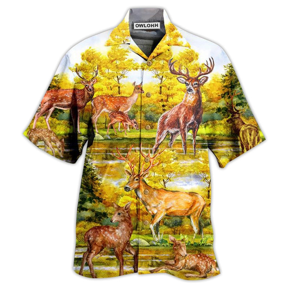 Hawaiian Shirt / Adults / S Deer Love Autumn - Hawaiian Shirt - Owls Matrix LTD