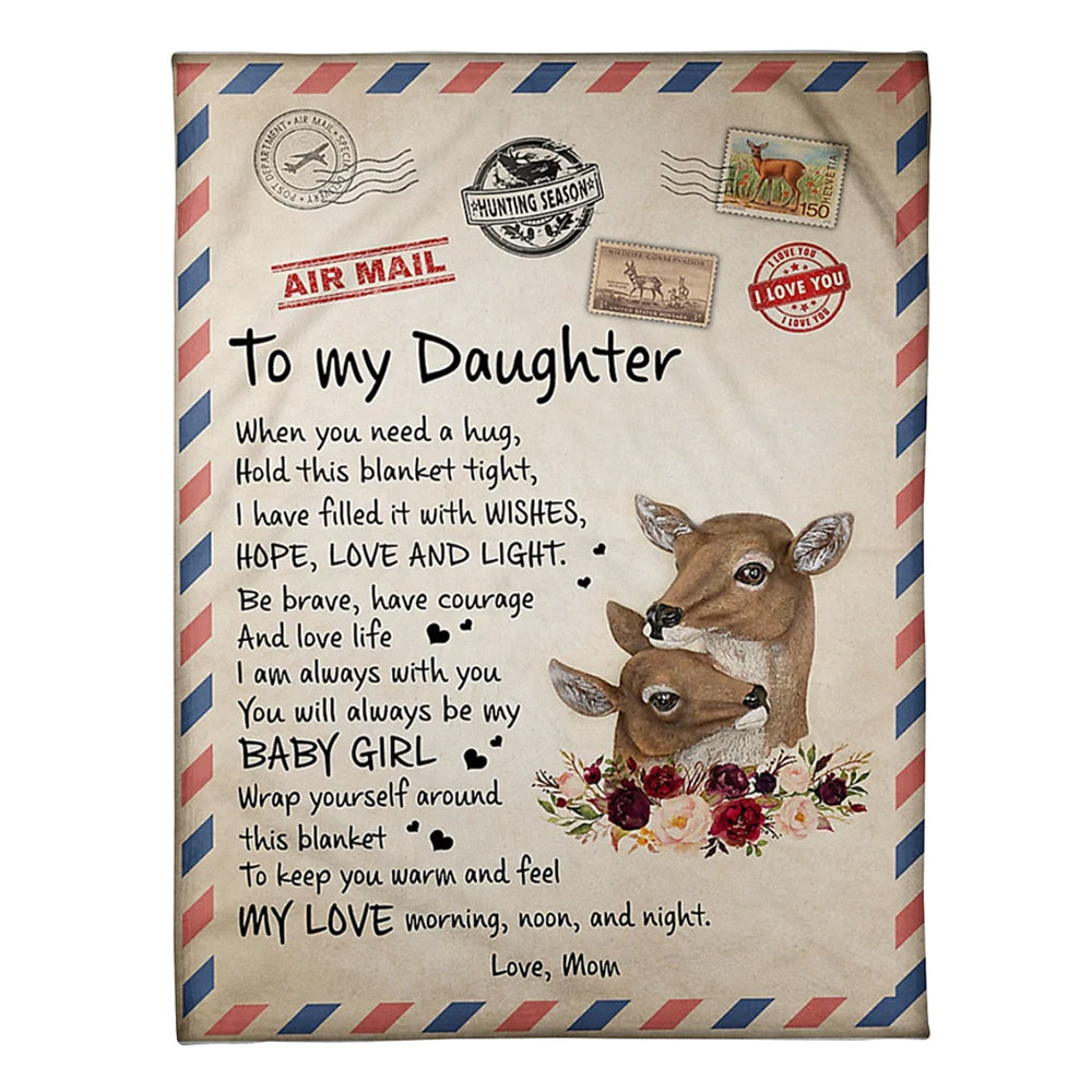 50" x 60" Deer Lover I Am Always With You Lovely Gift For Daughter - Flannel Blanket - Owls Matrix LTD