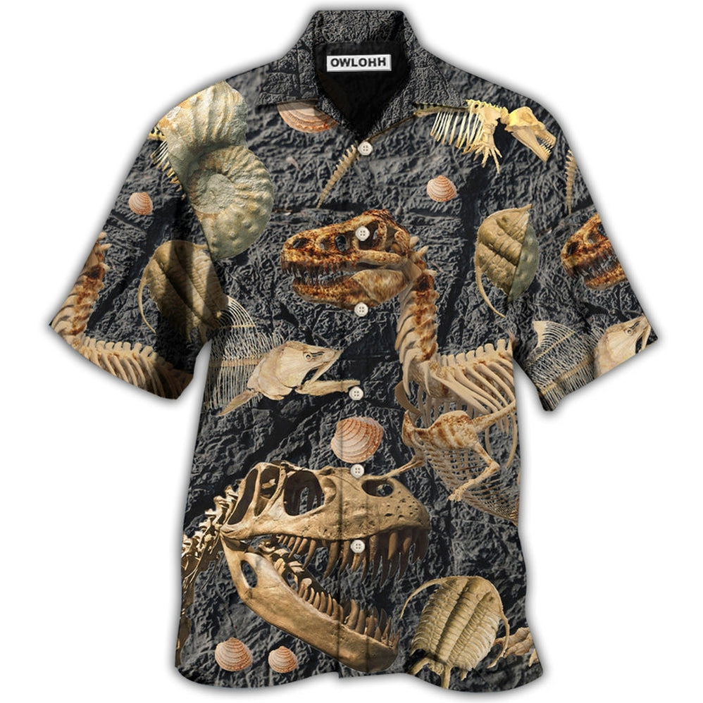 Hawaiian Shirt / Adults / S Dinosaur Fossils Collection - Hawaiian Shirt - Owls Matrix LTD