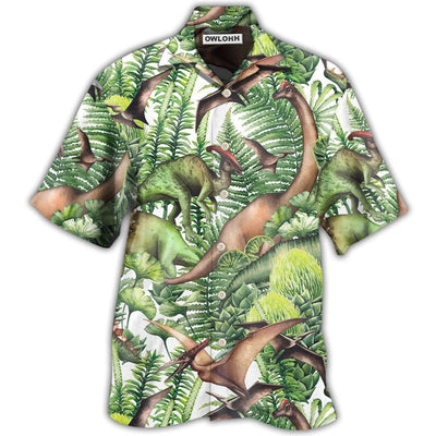Hawaiian Shirt / Adults / S Dinosaur Jurassic Dinosaur Green Style - Hawaiian Shirt - Owls Matrix LTD