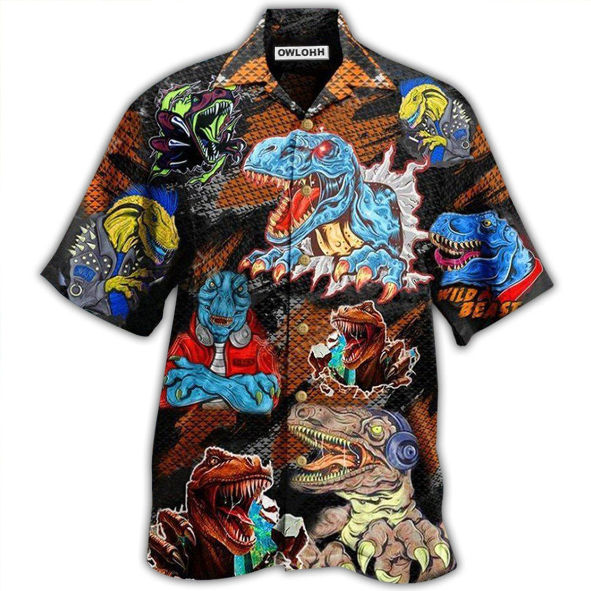 Hawaiian Shirt / Adults / S Dinosaur Roar Means I Love You - Hawaiian Shirt - Owls Matrix LTD