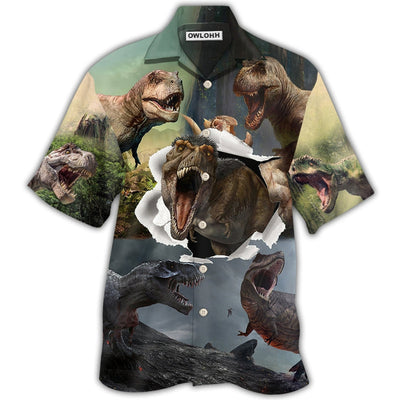 Hawaiian Shirt / Adults / S Dinosaur T-rex Cool - Hawaiian Shirt - Owls Matrix LTD