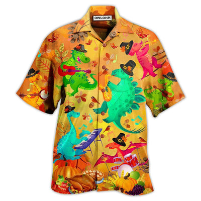 Hawaiian Shirt / Adults / S Dinosaur Funny Thanksgiving - Hawaiian Shirt - Owls Matrix LTD