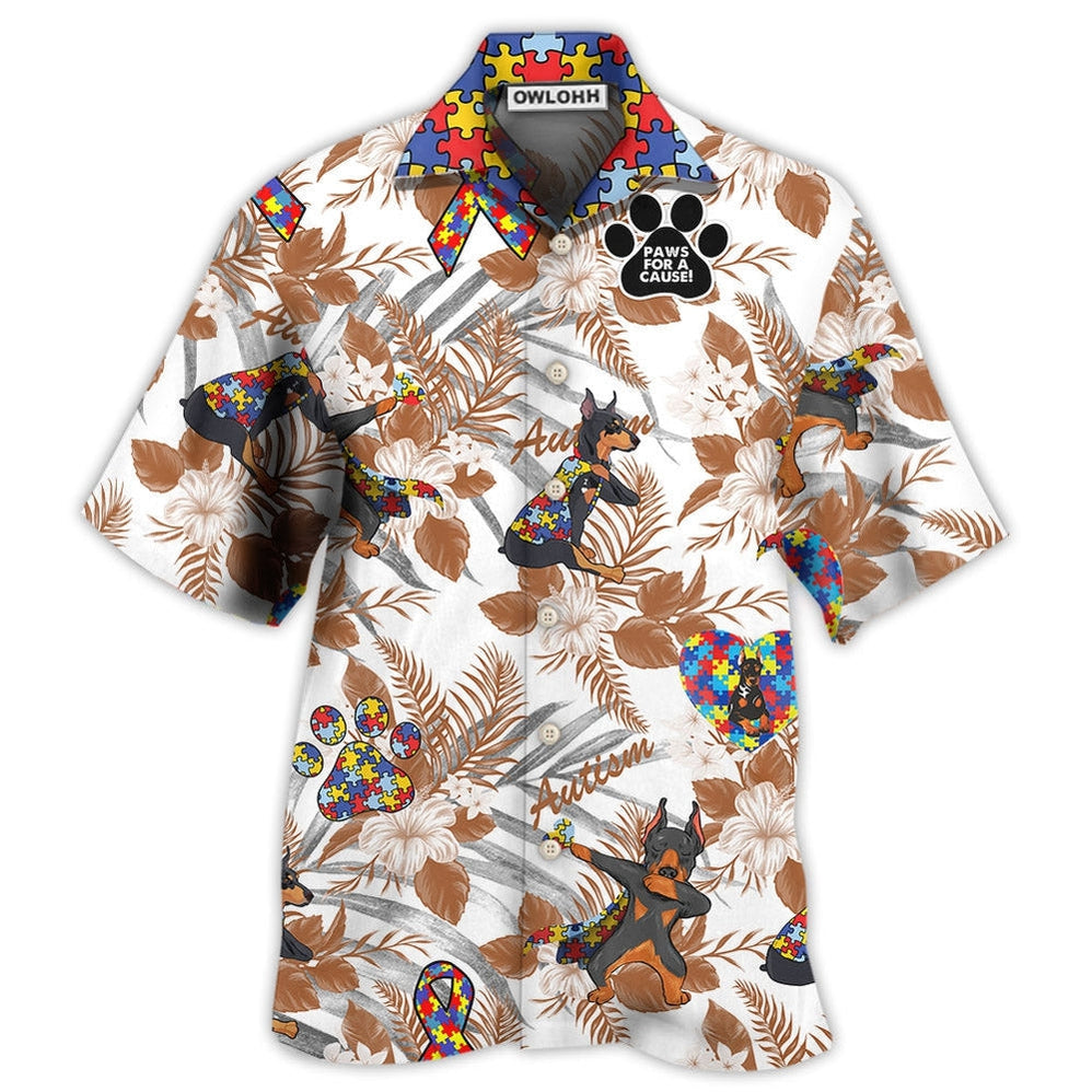 Hawaiian Shirt / Adults / S Doberman Autism With Serious Style - Hawaiian Shirt - Owls Matrix LTD