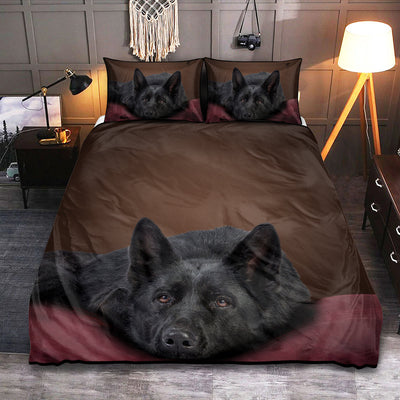 Schipperke Dog Black Sleeping Cute - Bedding Cover - Owls Matrix LTD