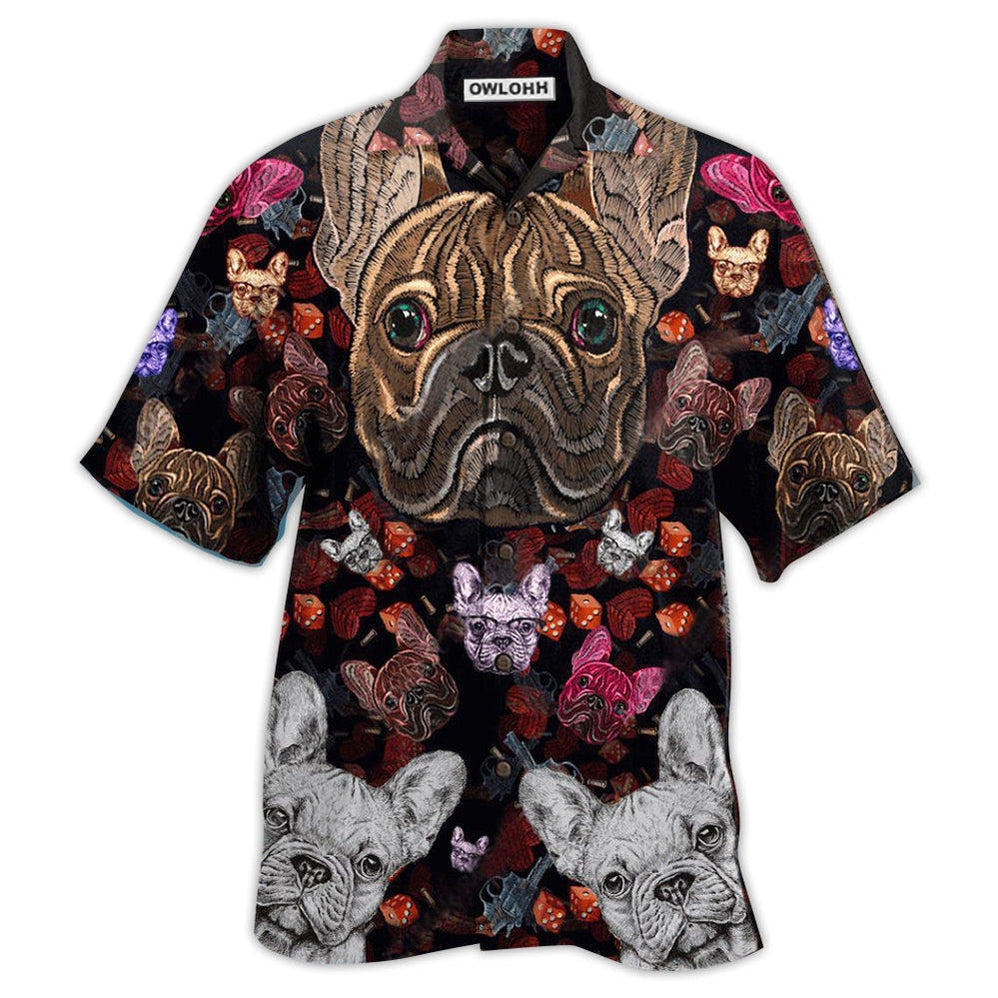 Hawaiian Shirt / Adults / S Bulldog Embroidery Cool - Hawaiian Shirt - Owls Matrix LTD