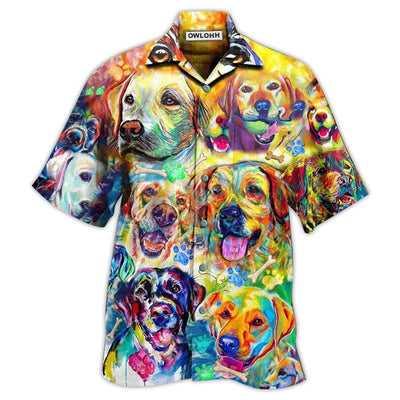 Hawaiian Shirt / Adults / S Labrador Retriever Love Is Wet Noses Slobbery Kisses Wagging Tails Colorful - Hawaiian Shirt - Owls Matrix LTD