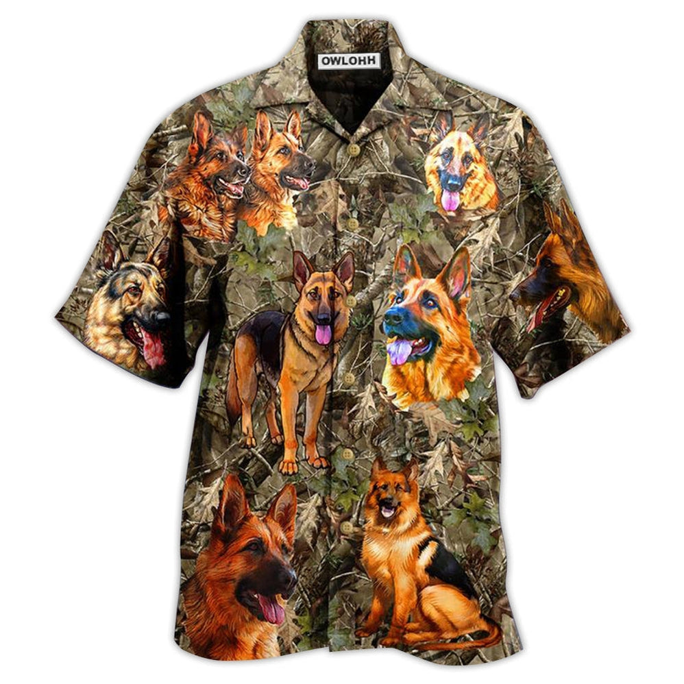 Hawaiian Shirt / Adults / S German Shepherd Dog Love Hunting - Hawaiian Shirt - Owls Matrix LTD