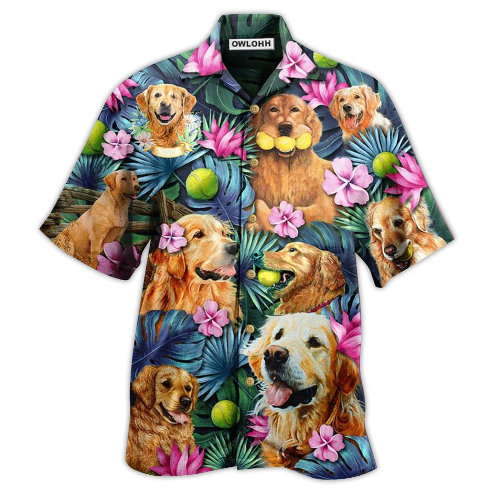 Hawaiian Shirt / Adults / S Golden Retriever Dog Lovely Hug A Golden - Hawaiian Shirt - Owls Matrix LTD