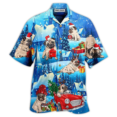 Hawaiian Shirt / Adults / S Pug Dog Merry Chrismas With My Pug - Hawaiian Shirt - Owls Matrix LTD
